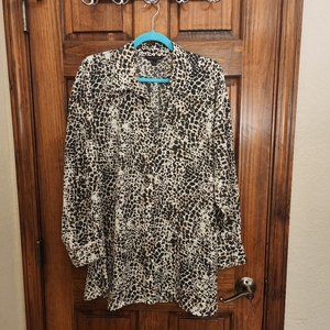 Banana Republic Animal Print Button Down Top